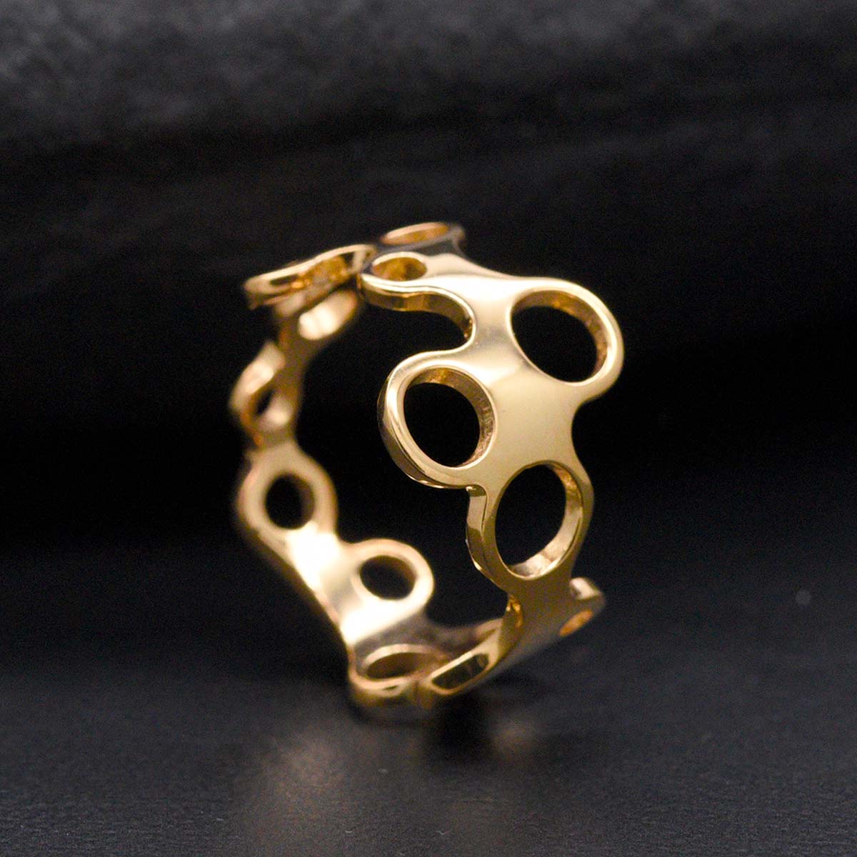 Anillo oro | Cercles Tangents | 13-15 mm de ancho