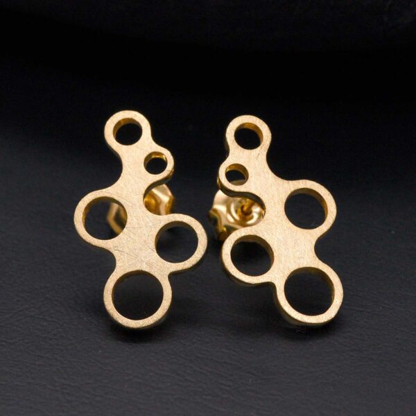 Pendientes oro | Cercles Tangents | 24 mm de longitud