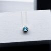 Penjoll plata i topazi blau swiss | Lux | 5 mm diàmetre